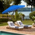 thumbnail image 3 of SAFAVIEH Elegant 9' Market Auto Tilt Patio Umbrella, Pacfic Blue, 3 of 6