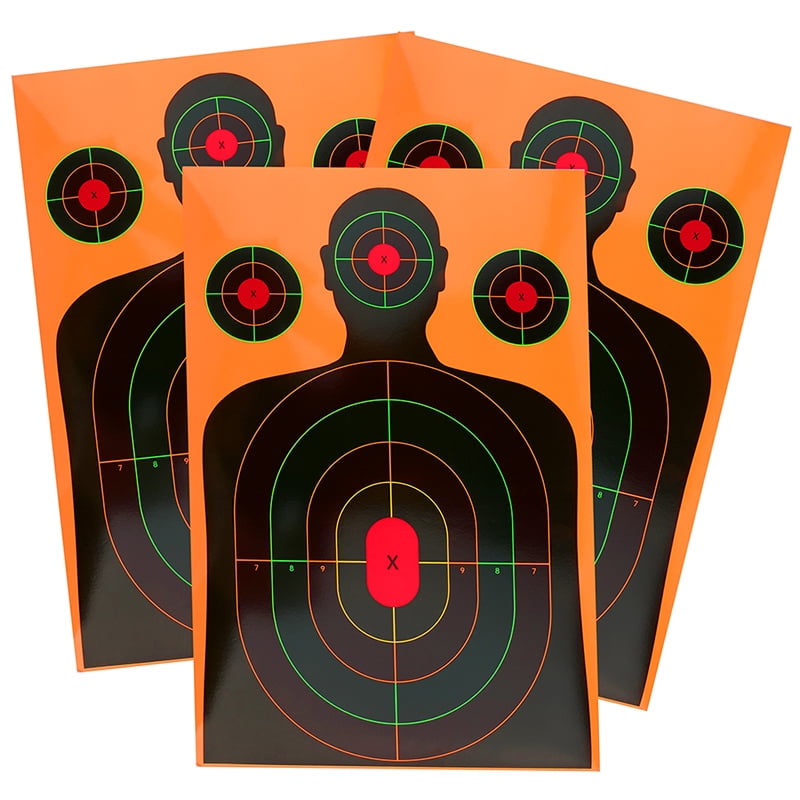 12×18 Inch 3-Color Splatter Target Paper, 10 Pack, Self-Adhesive Fluorescent Shooting Targets, Orange Coated Paper, Long-Range Visible Bullet Hole Stickers