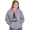 thumbnail image 4 of USSF Logo United States Space Force Unisex Plus Size Zip Hoodie Brisco Brands 2X, 4 of 5