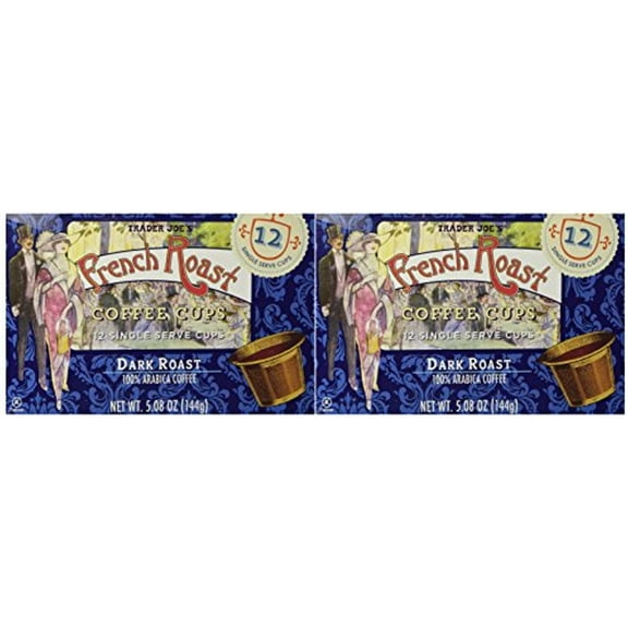 Trader Joe's French Roast Coffee Cups Dark Roast 12 Cups 2 Pack