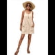 thumbnail image 3 of Vestido de Verano para Mujer, Sin Mangas, con Bolsillos, Informal, Corto, Corte A, Cuello Redondo. Cremoso S, 3 of 8