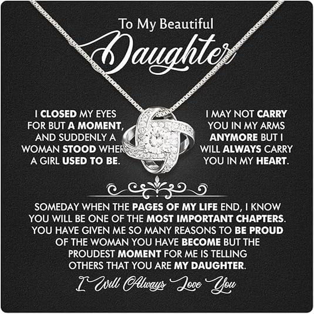 Graduation Gift For Daughter From Mother, To My Daughter Necklace from Mom With Heartfelt Message & Elegant Box, Jewelry Gift for Daughter From Mother On Birthday, Christmas