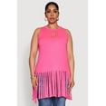 thumbnail image 2 of Womens Plus Size Laser Cut Fringe Hem Tank Top, 2 of 5