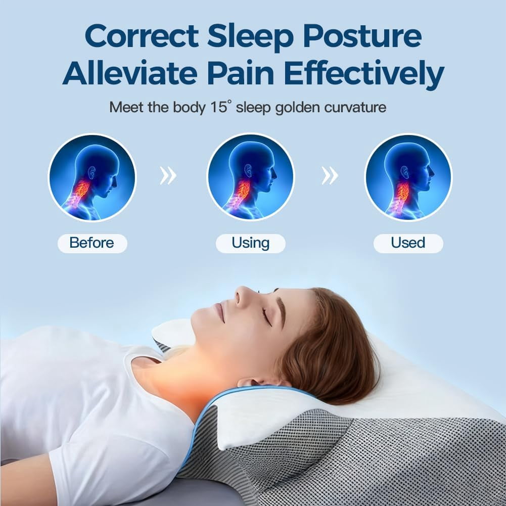 Ergo Z Pillow, 2026 Upgraded Lightweight Memory Foam 2 in 1 Ergonomic Pillow, Relieve Spine Improves Deep Sleep Quality for Side & Back Sleepers (Gray)