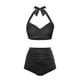 thumbnail image 3 of Trajes de Baño Mujer Conjunto de Bikini Push Up Sexy Para Mujer, Traje de Baño de Dos Piezas de Cintura Alta, Tankini Con Estampado Fruncido Retro, Para Playa, Piscina y Fiesta 1820, 3 of 5