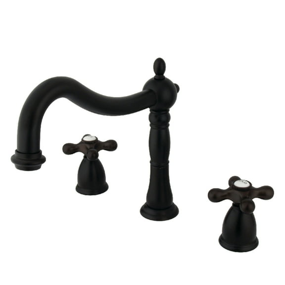 Kingston Brass KS1345AX Heritage Two-Handle Deck Mount Roman Tub Faucet, Oil Rubbed Bronze