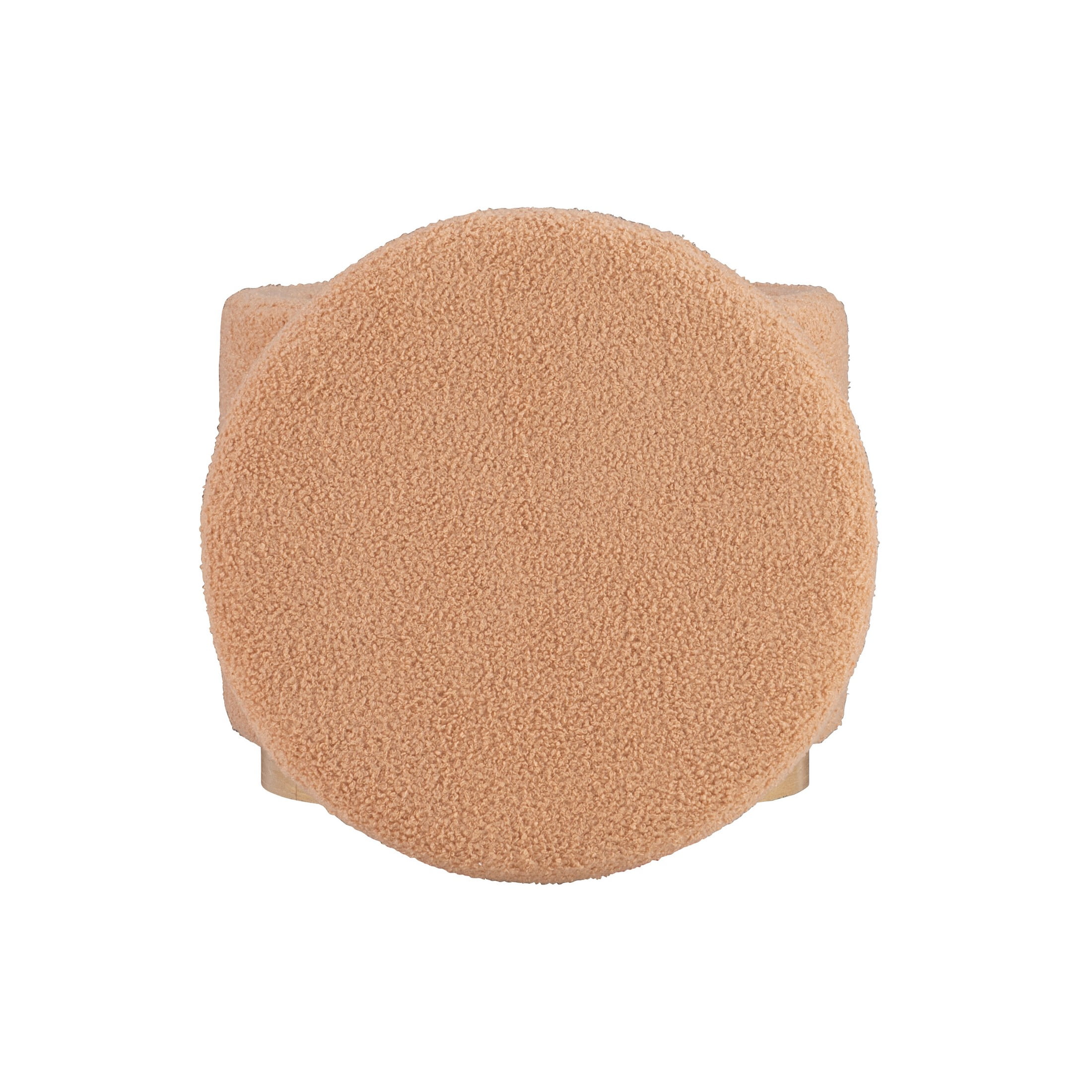 Linon Primrose Storage Ottoman Stool, Natural Finish with Tan Sherpa Fabric