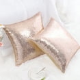 thumbnail image 2 of PiccoCasa 2Pcs Decorative Sequin Throw Pillow Covers for Party, 16x16 inch, Rose Gold, 2 of 7