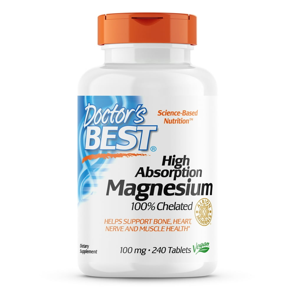 Doctor's Best High Absorption Magnesium Tablets, 100 Mg, 240 Ct