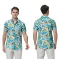 thumbnail image 5 of HAOYUNL Mens Hawaiian Tropical Shirt Short Sleeve Casual Button Down Floral Summer Casual Stylish Beach Shirts with Pocket S-2X, 5 of 9