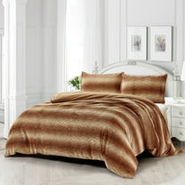 Home Soft things 3 Piece Faux Fur Duvet Cover Set - Leilani - Queen (92" x 90")