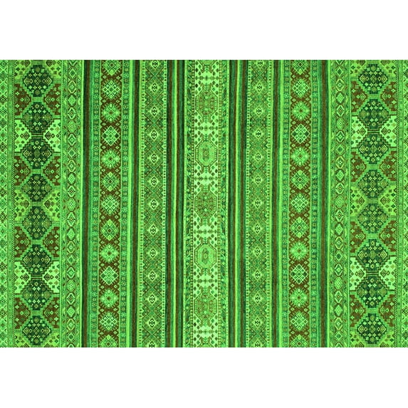Ahgly Company Indoor Rectangle Oriental Green Modern Area Rugs, 2' x 3'