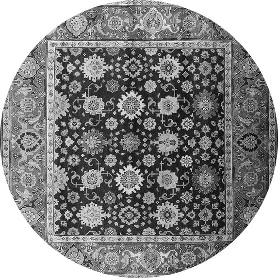 Ahgly Company Indoor Round Oriental Gray Traditional Area Rugs, 5' Round