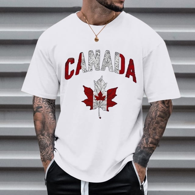 T-shirt Décontracté Vintage à Imprimé Partiel pour Hommes, Col Rond, Manches Courtes, Mode Spandex, Grande Taille