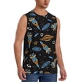 thumbnail image 2 of Uemuo Space Rocket Pattern Men's Sleeveless T-Shirt,Muscle Athletic Tank Top, Moisture-wicking Quick-dry Breathable Classic Tee Top for Gym Run Outdoor Sports-, 2 of 8
