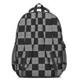 thumbnail image 3 of Black and Gray Checkered Pattern Backpack for School, Cute School Bag with Adjustable Shoulder Straps and Padded Back, 16.9"x12.6"x5.9", 3 of 5