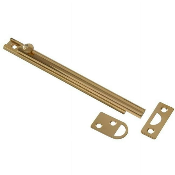 Hillman Group 853121 Carded - Surface Bolt, Solid & Brite Brass - 6 in.