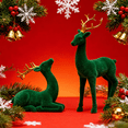 thumbnail image 5 of Christmas Elk Decoration Set – Includes Standing and Lying Flocked Elks, Perfect Tabletop Holiday Décor, 5 of 11