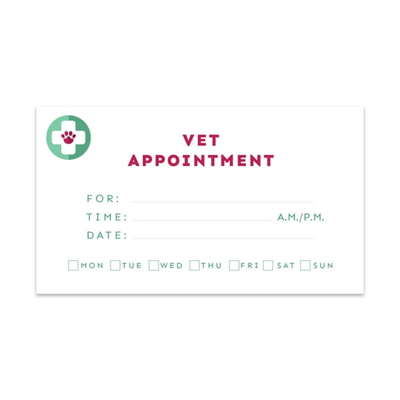 Koyal Wholesale Veterinarian Appointment Business Cards for Vet, Set of 100