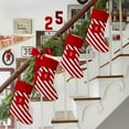 thumbnail image 4 of Beautynvta Christmas Stockings with Initials, Letter M Embroidered Xmas Stockings, Red White Striped Knitted Xmas Stockings for Fireplace Holiday Party Family Decor, 4 of 6