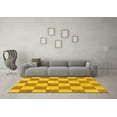 thumbnail image 3 of Ahgly Company Indoor Rectangle Checkered Yellow Modern Area Rugs, 2' x 5', 3 of 4