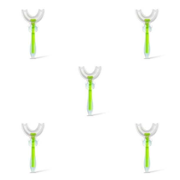 Matsuzay Cepillo de de silicona en forma de U para niños, mango de 360 grados para niños pequeños, suministros de limpieza de mano para Type5 NO5 Matsuzay CBP092789