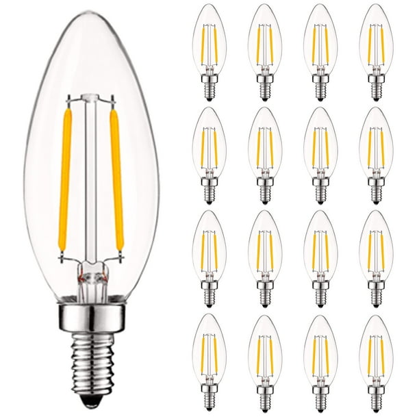 Luxrite Vintage Candelabra Dimmable LED Light Bulbs 4W=40W 3000K Soft
