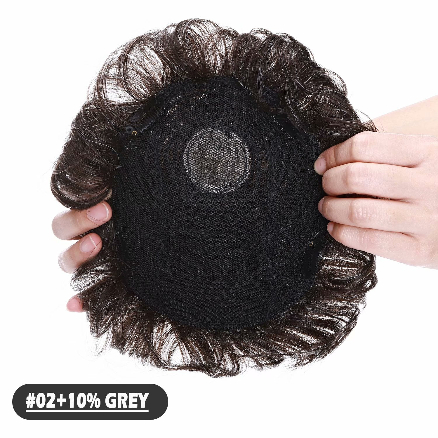 Benehair Mens Hair Loss Hair Wigs 100% Human Hair Toupee 100% Remy Human Hair Extensions Hairpiece Clip In 4" Grey US