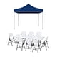 thumbnail image 1 of Combo de Mesa y 8 Sillas Plegables con Toldo Azul Impermeable, 1 of 8