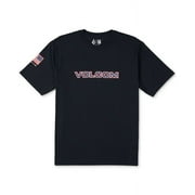 Volcom Men's Usst Wordmark Short Sleeve Tee Black Size Small
