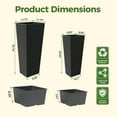 thumbnail image 2 of Gaderth Tall Planters Set of 2, 61 and 81 cm Indoor Outdoor Front Porch Planters With Inner Pots and Drainage Holes, Large Decorative Rattan Texture Flower Pots for Patio Backyard Garden Home, 2 of 6