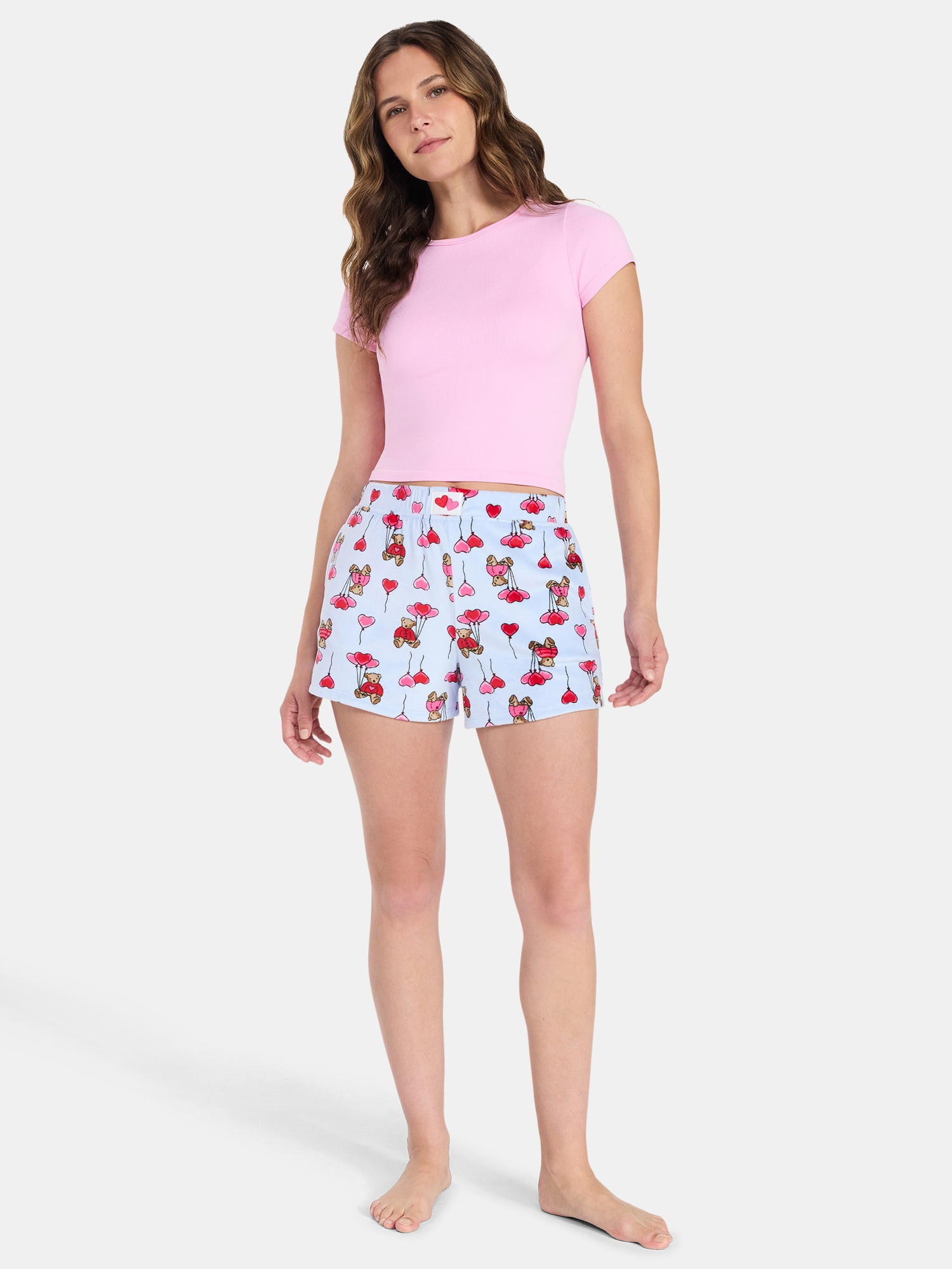 Valentine's Day Women's Sleep Shorts from Way to Celebrate, 2-Pack, Sizes XS-3X