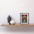 thumbnail image 2 of Skull Samurai Hat Old School USA Tattoo Ink Body Rockabilly Americana 50s Artwork Framed Wall Art Print 9X7 Inch, 2 of 5