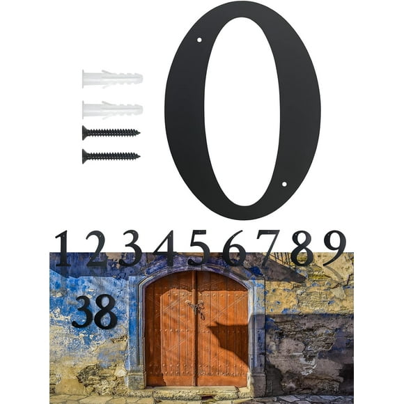 shiyou-11 Inch Super Large House Numbers, Modern Address Numbers Elegant Black Finish Numbers Solid Metal House Sign for Door Plate for Home Gate Building Store Mailbox (0)