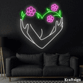 thumbnail image 4 of Craftnamesign Flora Heart Neon Sign, Girl Room Decor, Hug Heart LED Sign, 4 of 4