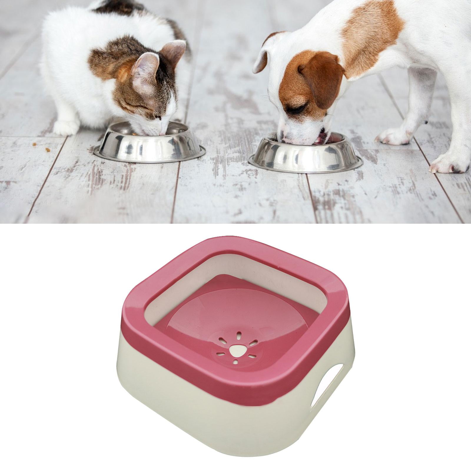 Dog Water Bowl Dispenser Cat Drinking Feeder Supplies Accessories Water Fountain 1L Big Capacity Water Bowl Dispenser for pet Pink