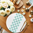 thumbnail image 3 of Round Placemats Set of 4 Green Check Plaid Place Mats Washable Woven Placemat Buffalo Farmhouse Style Pattern Circle Braided Table Mat for Kitchen Dining Table Party Home Decor 15 Inch, 3 of 8