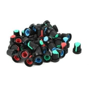 45 Pcs Red Blue Green Potentiometer Rotary Control Knobs Caps for 6mm Dia Shaft