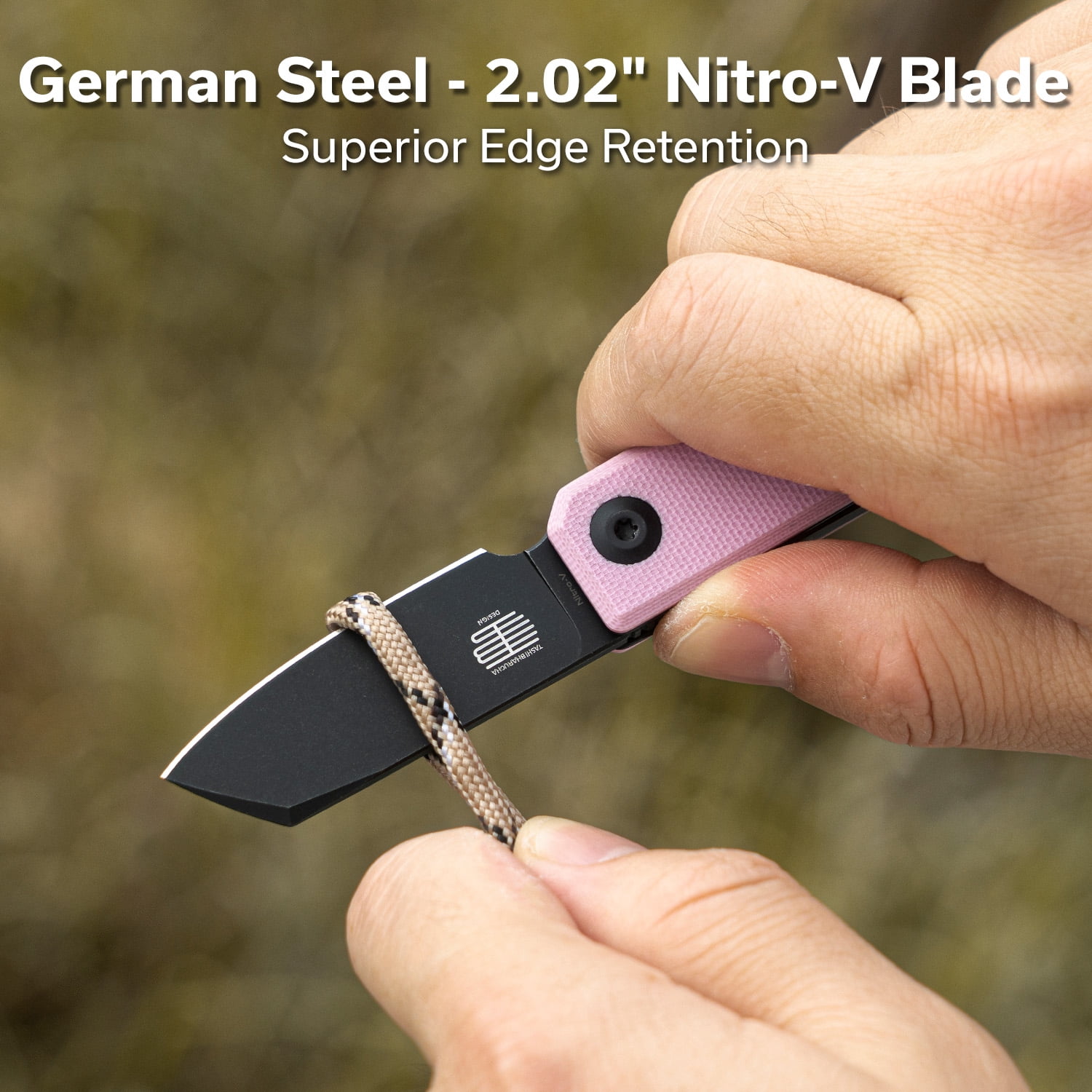 CIVIVI Kukei Small Pocket Knife Folding Knife with 2.02" Black Stonewashed Nitro-V Blade Powder Pink G10 Handle C25036-1, With 1PC Black Leather Sheath