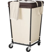 160L Laundry Basket with Wheels, 2-section Rolling Laundry Basket, Large Laundry Hamper with Wheels, Rolling Laundry Hamper Clothes Hamper for , Bathrooms and Dorm(Beige)