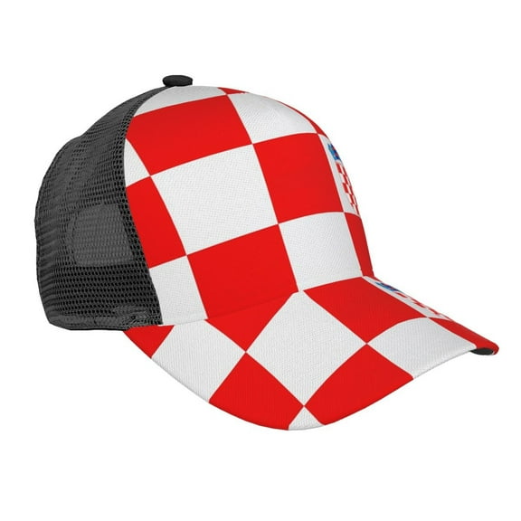 Curved Trucker Hat Croatian-Flag Pattern Adjustable Mesh Back Baseball Snapback Cap For Men