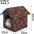 thumbnail image 5 of Maison de Chat Extérieure pour Chats d'Hiver Isolée Imperméable Chaude Résistante aux Intempéries Lit pour Petit Chien Marron Carré, 5 of 5
