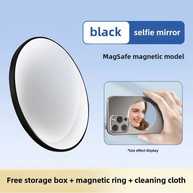 Espejo para selfies trasero de teléfono móvil de aleación de aluminio con absorción magnética, espejo convexo auxiliar para cámara HD