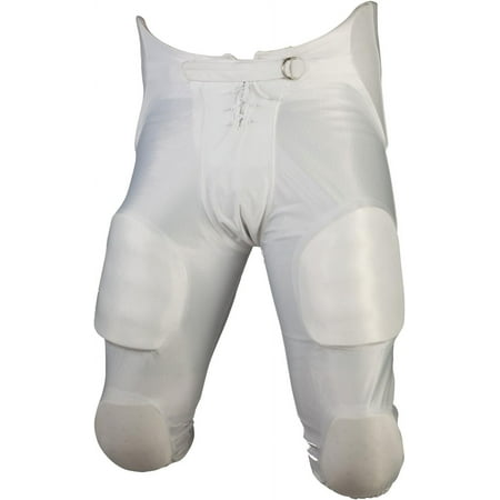 Cramer Adult Football Game Pants, 7 Pads with Hip, Tailbone, Thigh, and Knee Pads, Youth Football Gear, High-Rise Hip Padding for Iliac Crest Protection, Designed for High-Impact, White, Adult Small