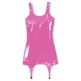 thumbnail image 6 of CHICTRY Womens Shiny Bodycon Tank Dress with Metal Clips for Stockings Carnival Nightclub Costume Hot Pink 4XL, 6 of 7