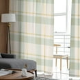 thumbnail image 4 of Farmhouse Grid Semi Sheer Curtains 84 Inch Length 2 Panels Set,Country Minimalistic Geometric Plaid Lattice Sheer Kitchen Curtain Privacy Voile Window Curtain for Living Room Rod Pocket Drapes, 4 of 7