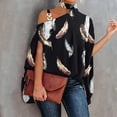 thumbnail image 3 of Chemise à Imprimé Mode, Col Roulé Femme une Épaule Blouse Oversize Femmes Col Roulé une Épaule Top Efficacité Optimale, 3 of 5