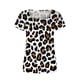 thumbnail image 5 of ICHUANYI Clearance Women Fashion Printed Casual V-Neck Short Sleeve Loose T-Shirt Blouse Tops(Khaki, S) ICHUANYI WER2023081116839, 5 of 5
