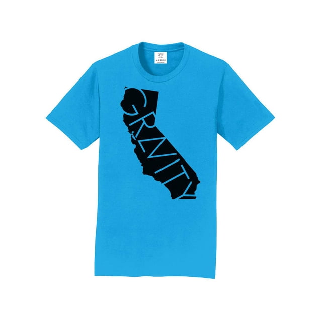 Gravity TradIng T-Shirt à Manches Courtes Cali - Saphir - Logo Noir - Petit