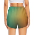 thumbnail image 2 of Lsque Orange To Teal Gradient Printed Women's Running Shorts with Liner Pockets,Elastic Quick Dry Workout Athletic Gym Yoga Shorts,Womens High Waist Shorts-Medium, 2 of 9
